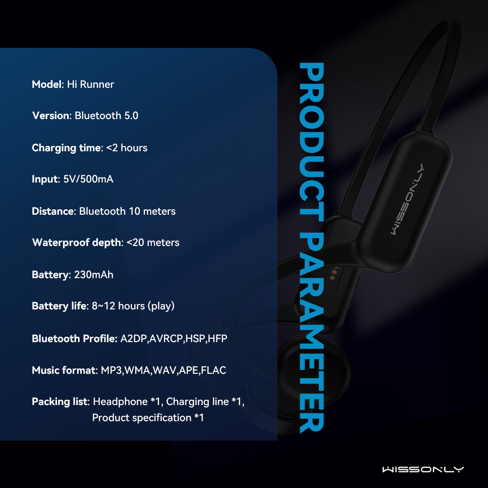 Best Headphone for runners in 2023-Wissonly Wireless Bone Conduction Headphones for Running 