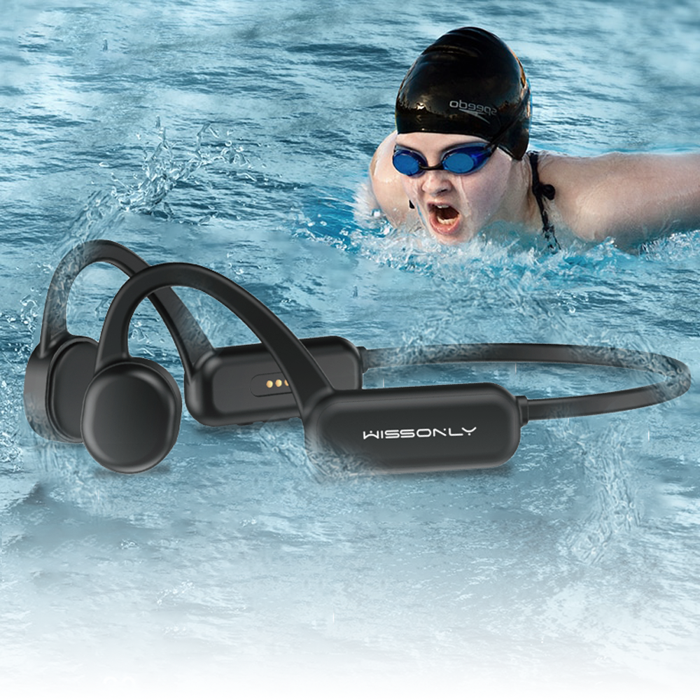 Best Waterproof Swimming Headphones with Bone Conduction-Wissonly Wireless Headphone for Swimmers