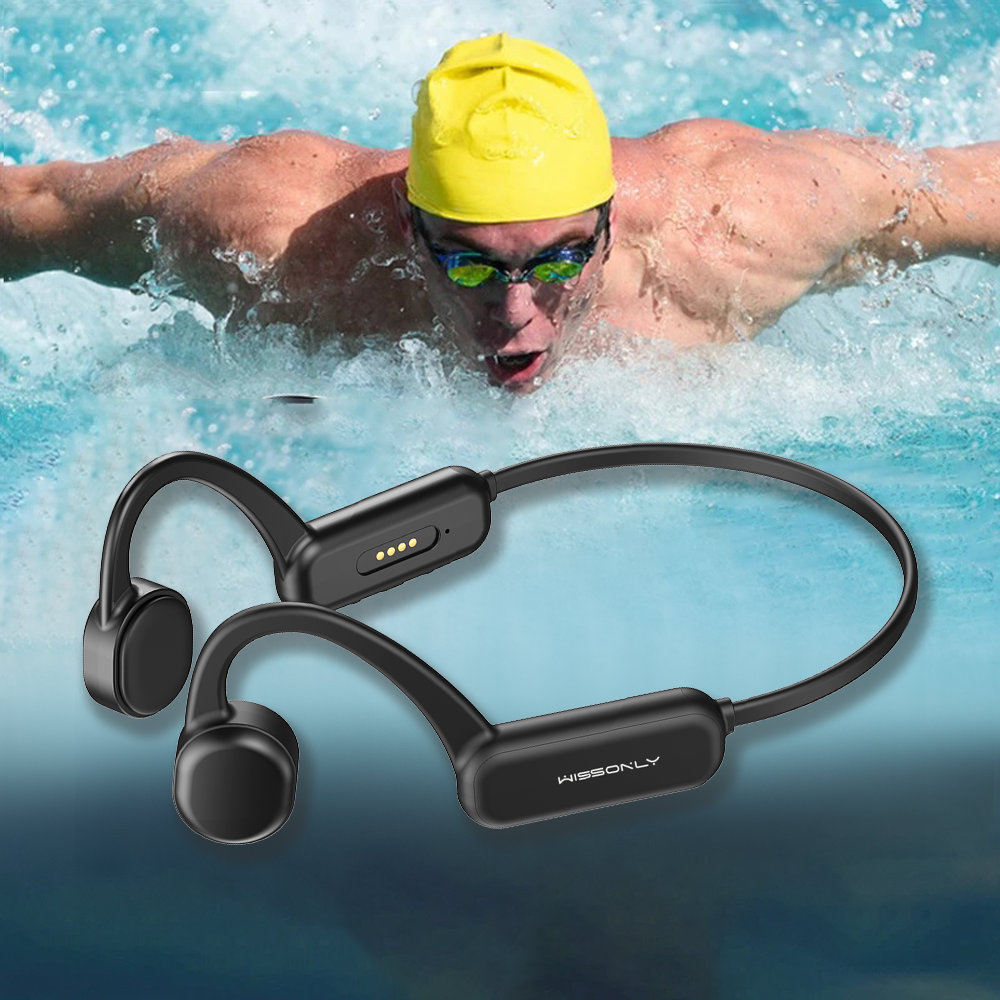 Best Bluetooth Waterproof Headphones for Swimming --Wissonly Bone Conduction Headphone for Swimmers