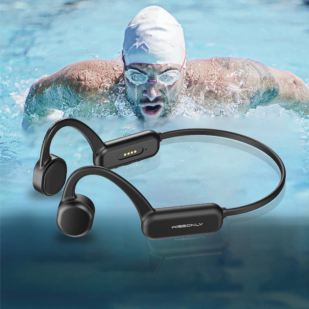 Best Waterproof Earbuds for Swimming-Wissonly Bluetooth Bone Conduction Earphones for Swimmers