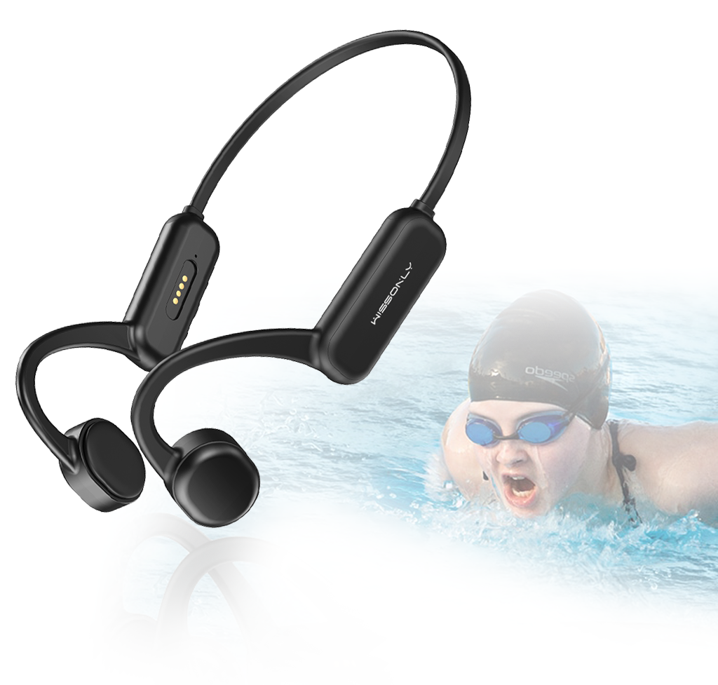 Best Underwater Headphones for Swimming-Wissonly Waterpoof Wireless Bone Conduction Headphone for Swimmers