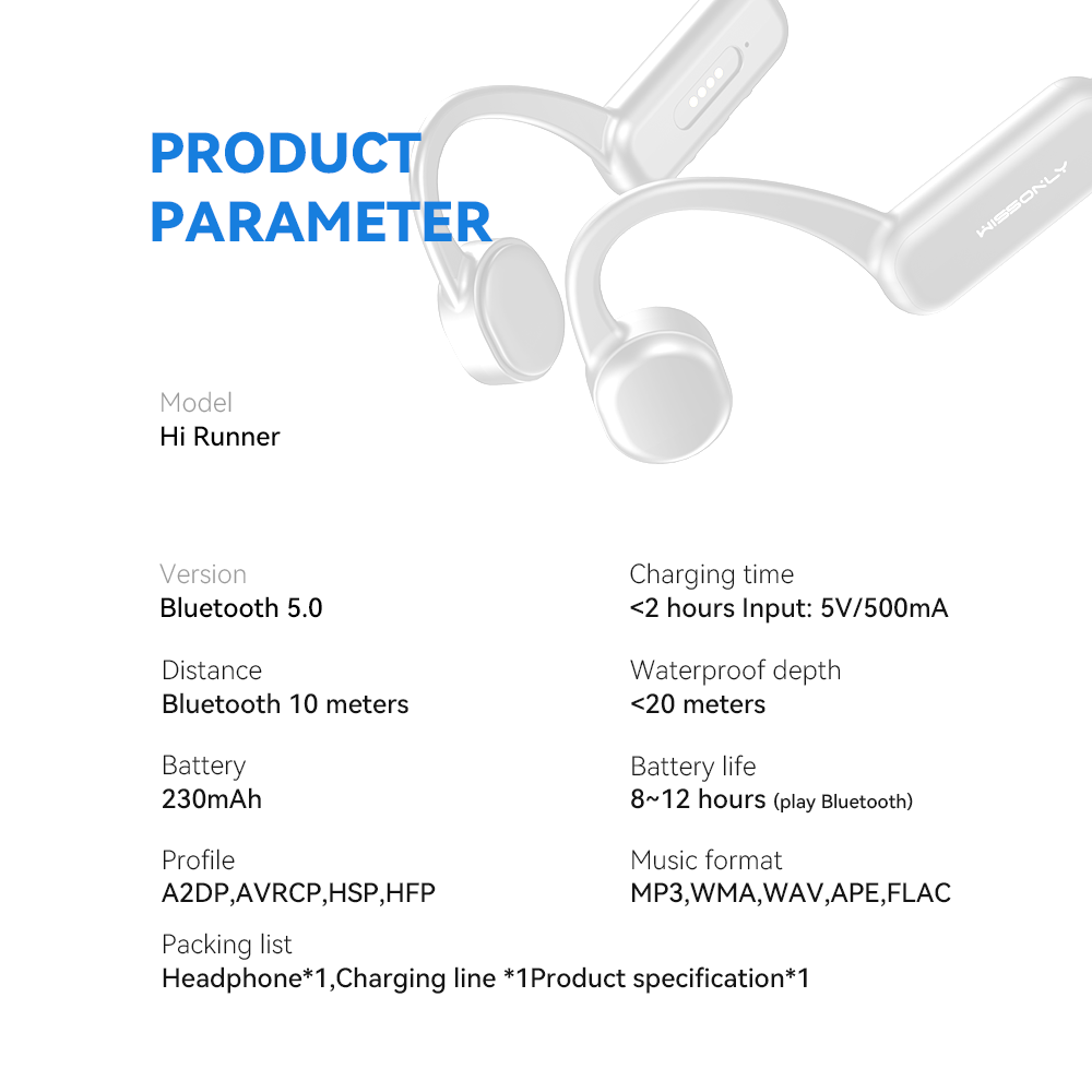 Best Wireless Earbuds for Sports in 2023-Wissonly Hi Runner Bluetooth Bone Conduction Earphones for Sport