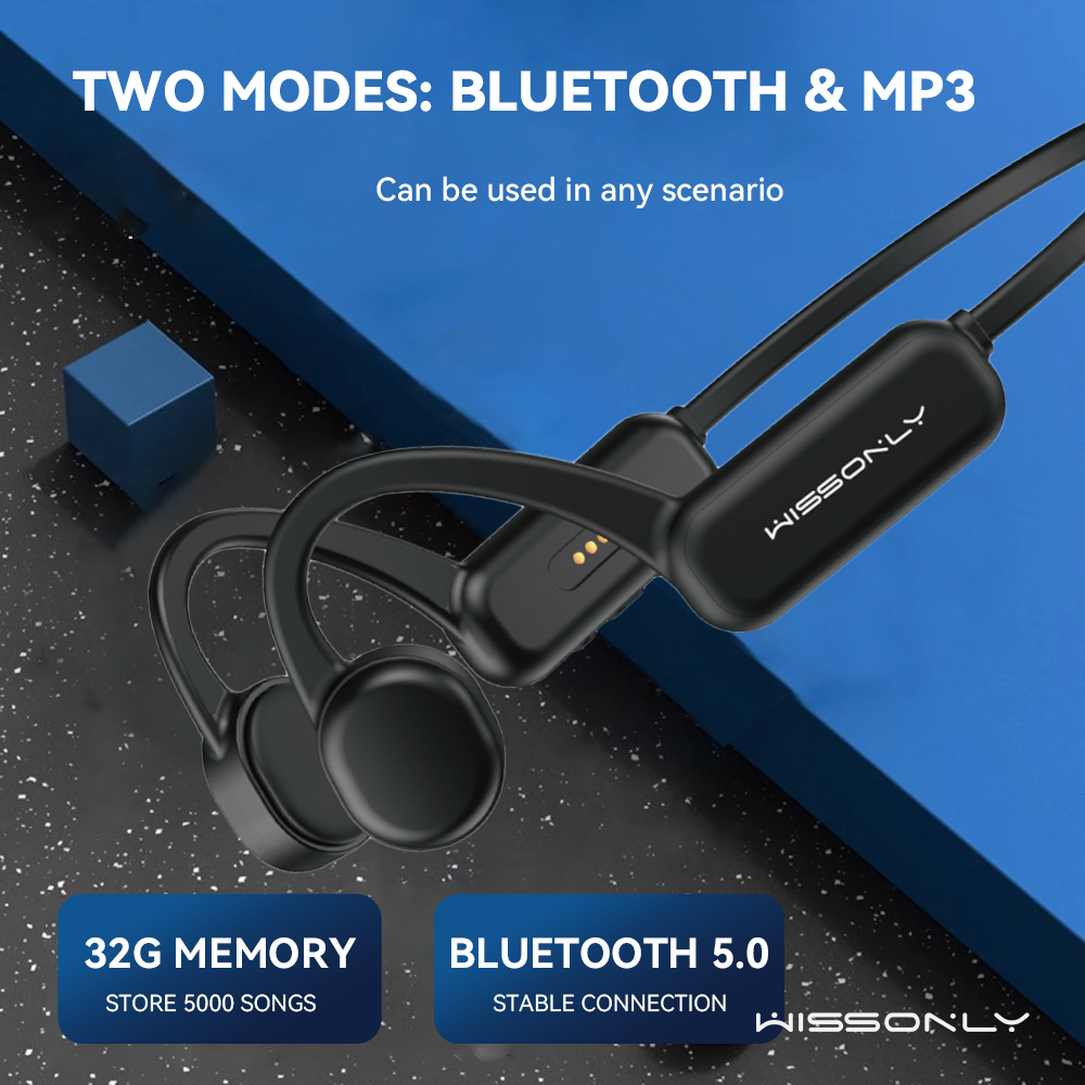 Best Wireless Headphone for Running in 2023-Wissonly Hi Runner Bluetooth Bone Conduction Headphones for Runners