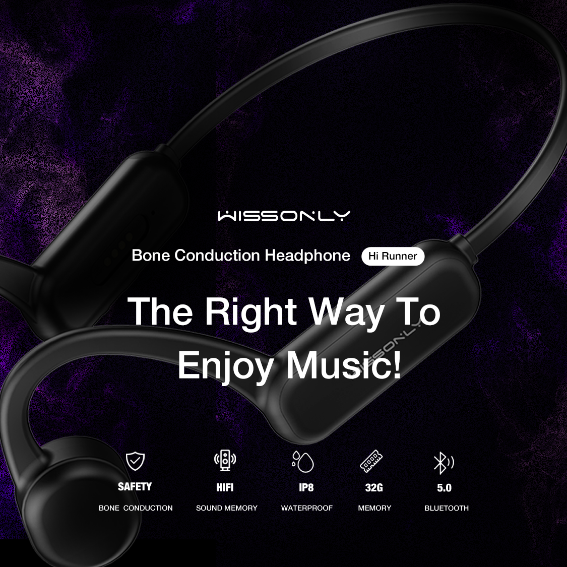 Wissonly Hi Runner is the best bone conduction headphones for sports,we explore the right way to enjoy music.It is the right headset phones  for Running,Swimming,Workout ,Cycling and Gym.