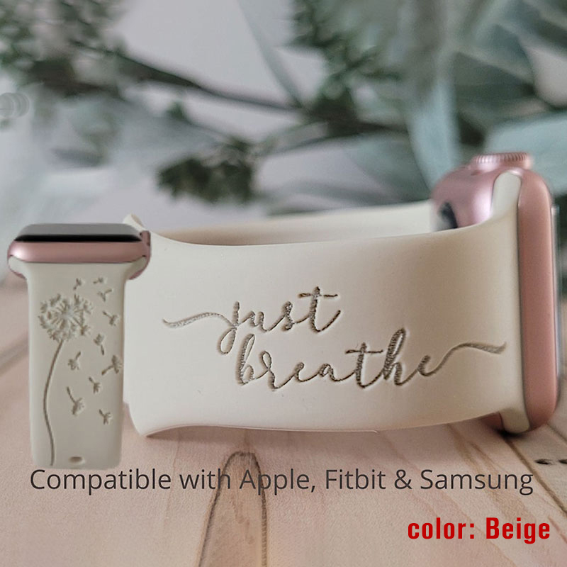 JUST BREATHE Engraved Watch Band for Apple, Fitbit, Samsung