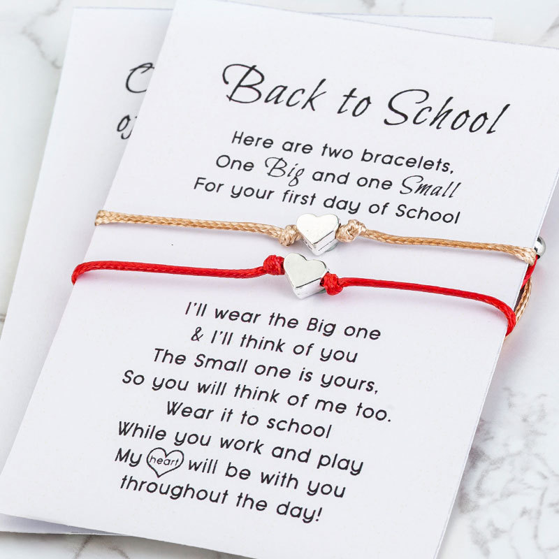 Back to School Bracelet, Mommy and Me Bracelets Anxiety Separation Bracelet