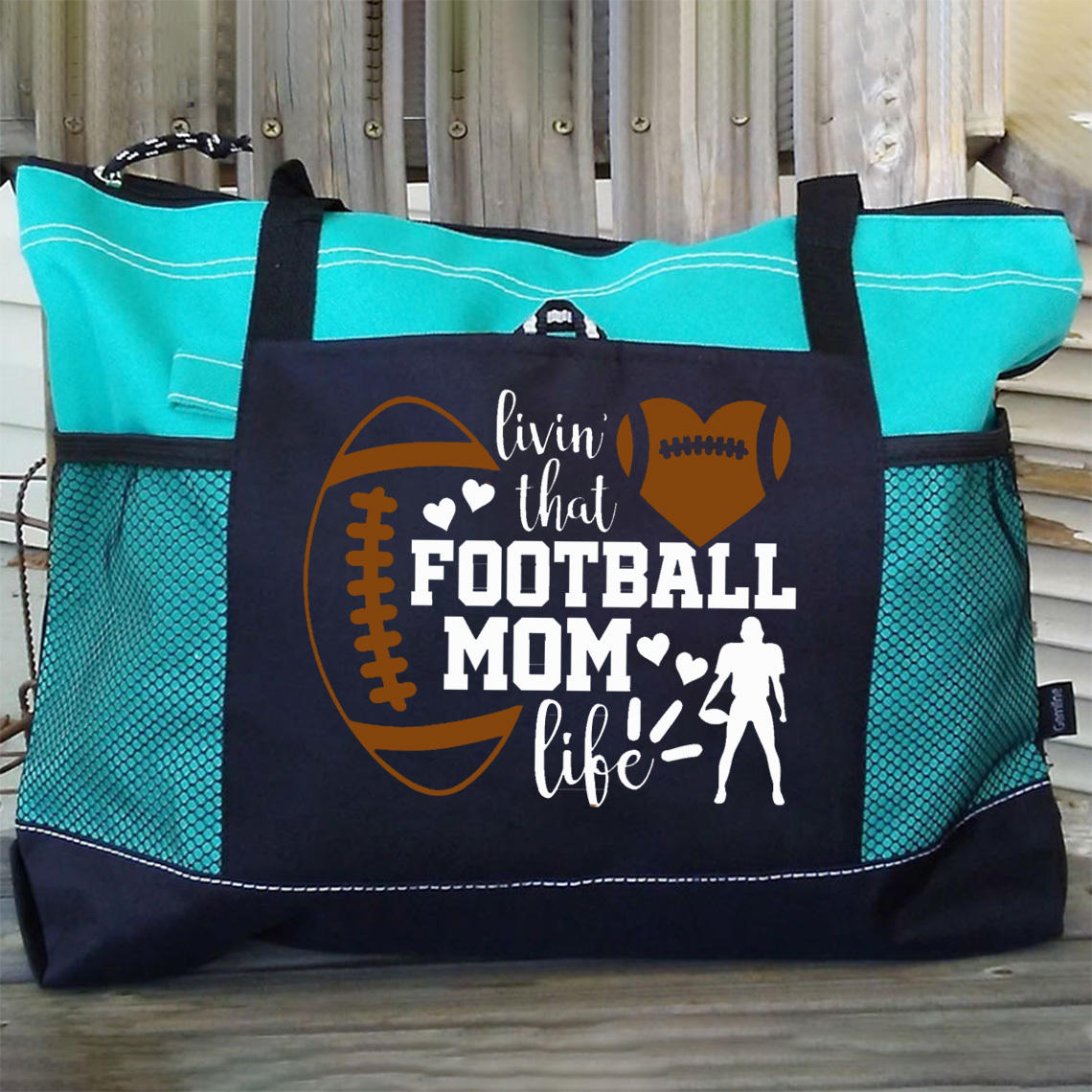 Livin That Football Mom Life Tote Bag