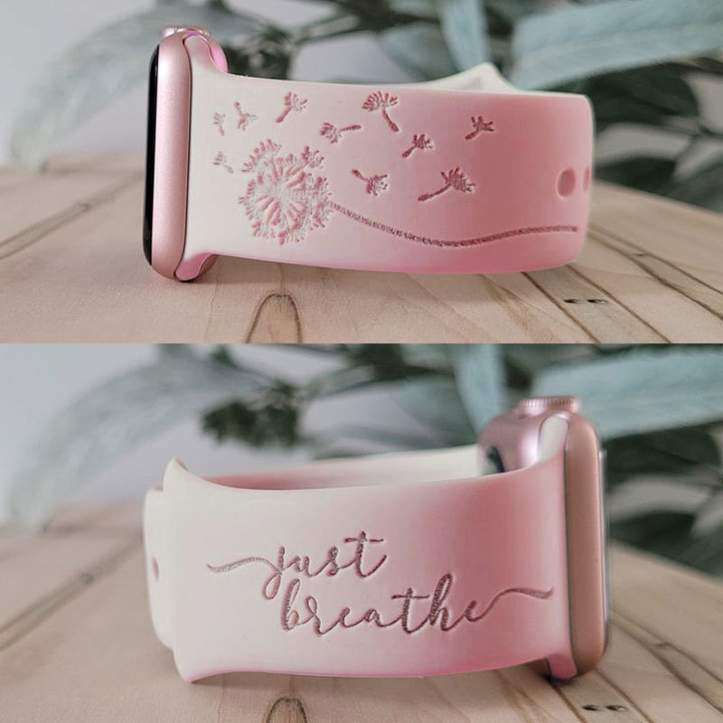 JUST BREATHE Engraved Watch Band for Apple, Fitbit, Samsung