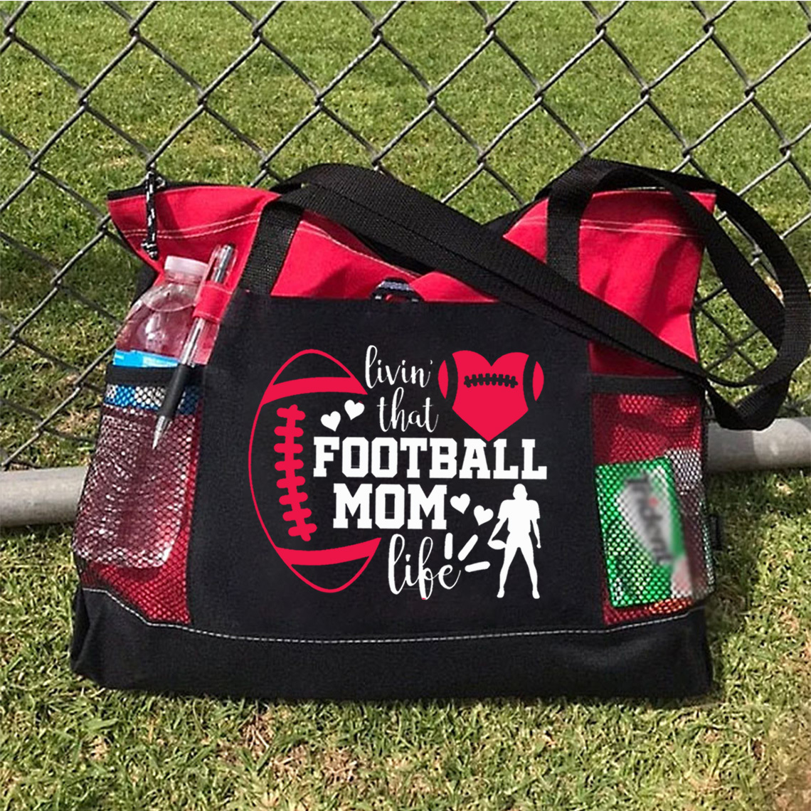 Livin That Football Mom Life Tote Bag