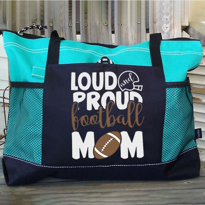 Loud and Proud Football Mom Tote Bag