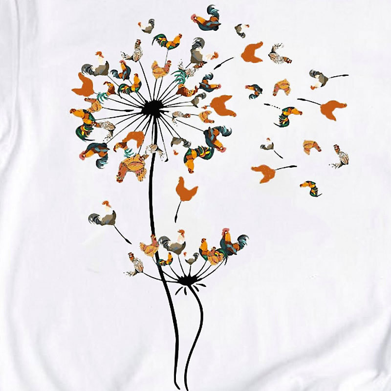 Dandelion Chicken Flower Shirt, Funny Chicken Shirt, Farmer Shirt