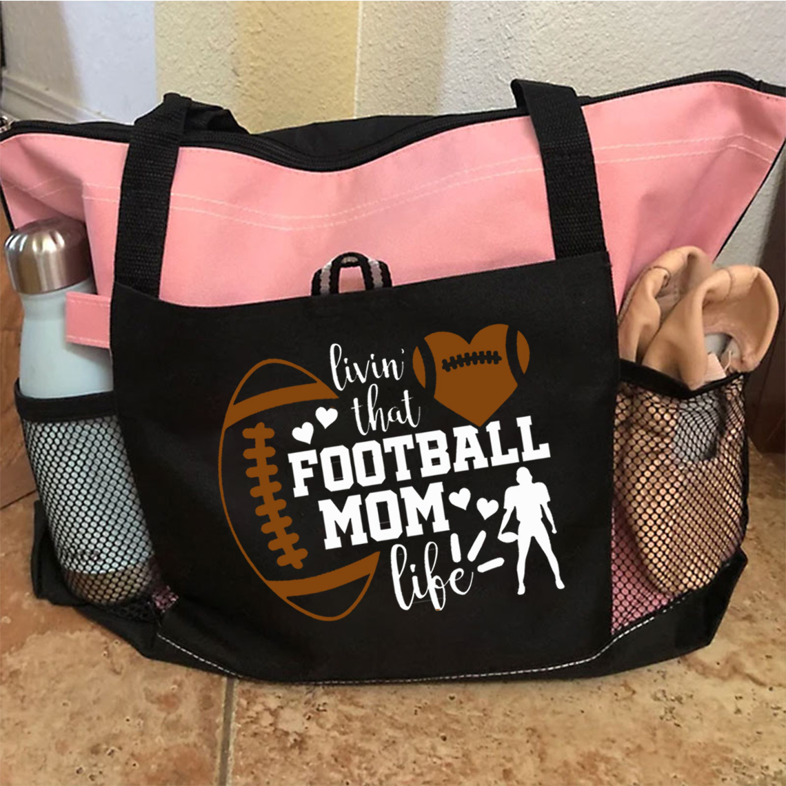 Livin That Football Mom Life Tote Bag