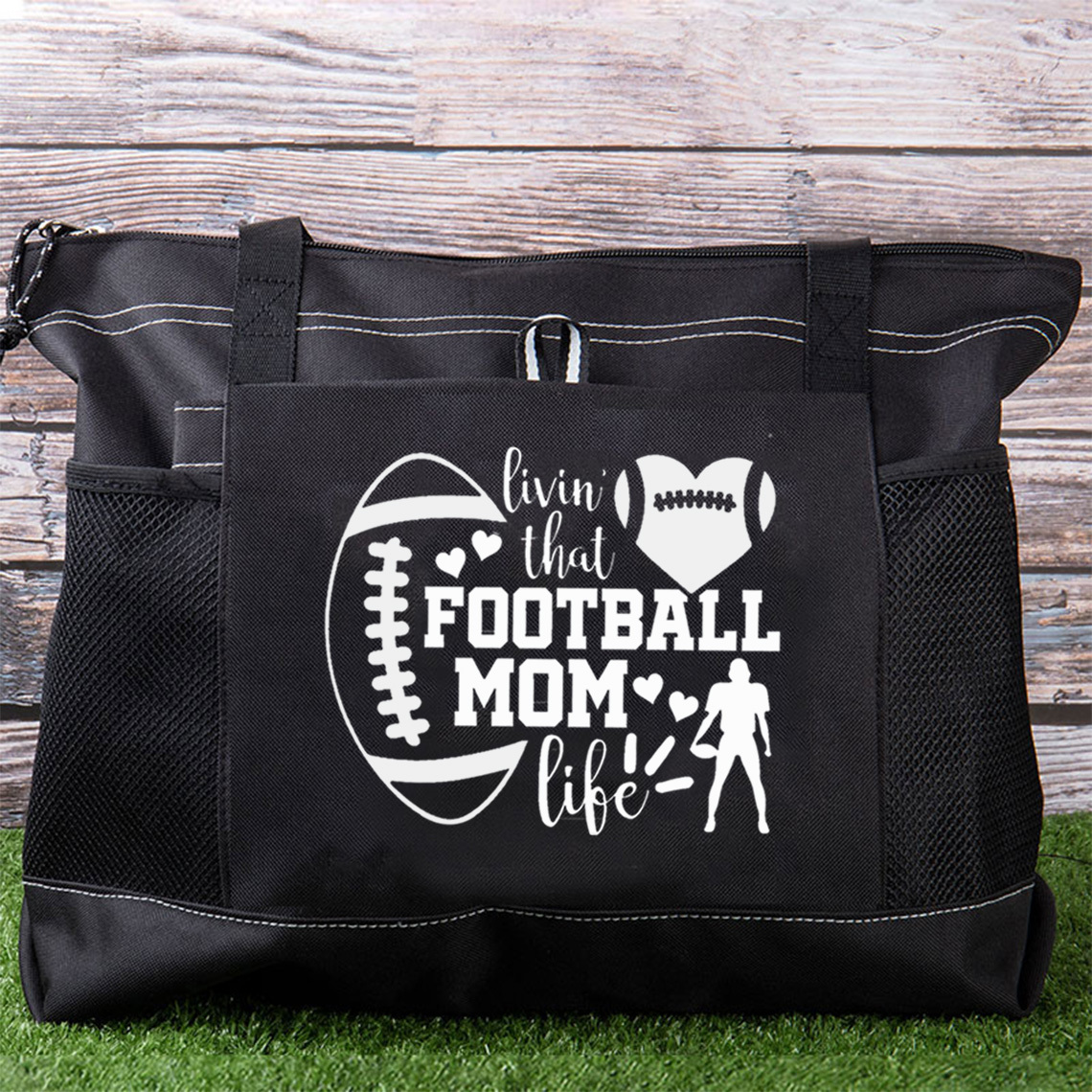 Livin That Football Mom Life Tote Bag