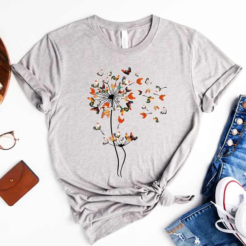 Dandelion Chicken Flower Shirt, Funny Chicken Shirt, Farmer Shirt