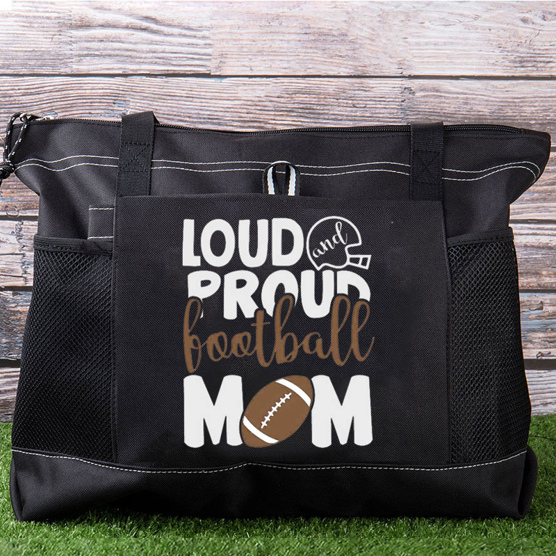 Loud and Proud Football Mom Tote Bag