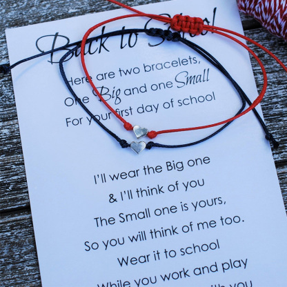 Back to School Bracelet, Mommy and Me Bracelets Anxiety Separation Bracelet