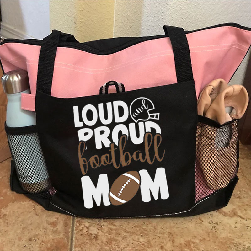 Loud and Proud Football Mom Tote Bag