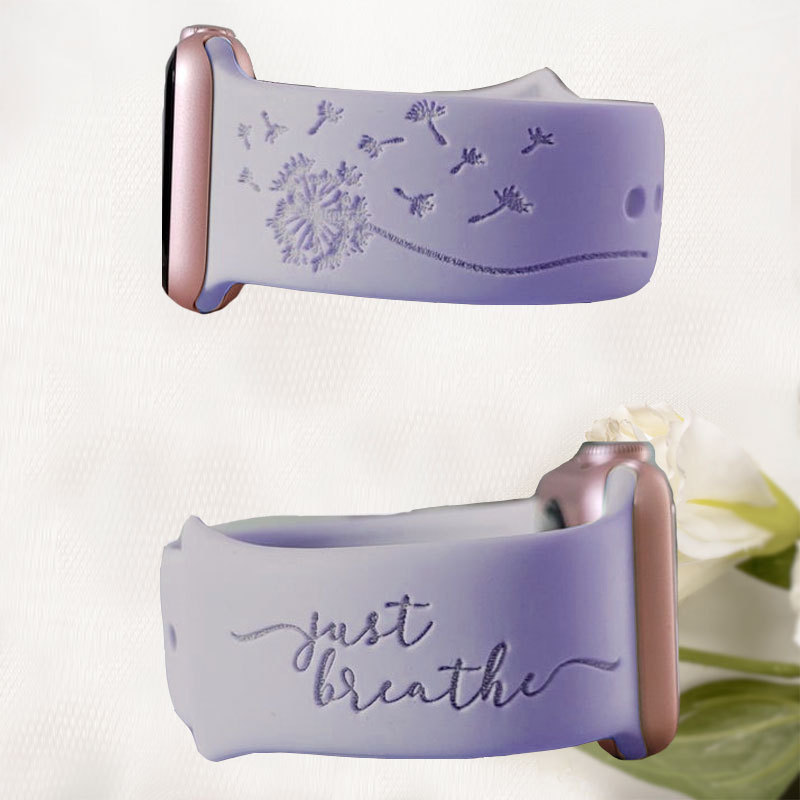 JUST BREATHE Engraved Watch Band for Apple, Fitbit, Samsung