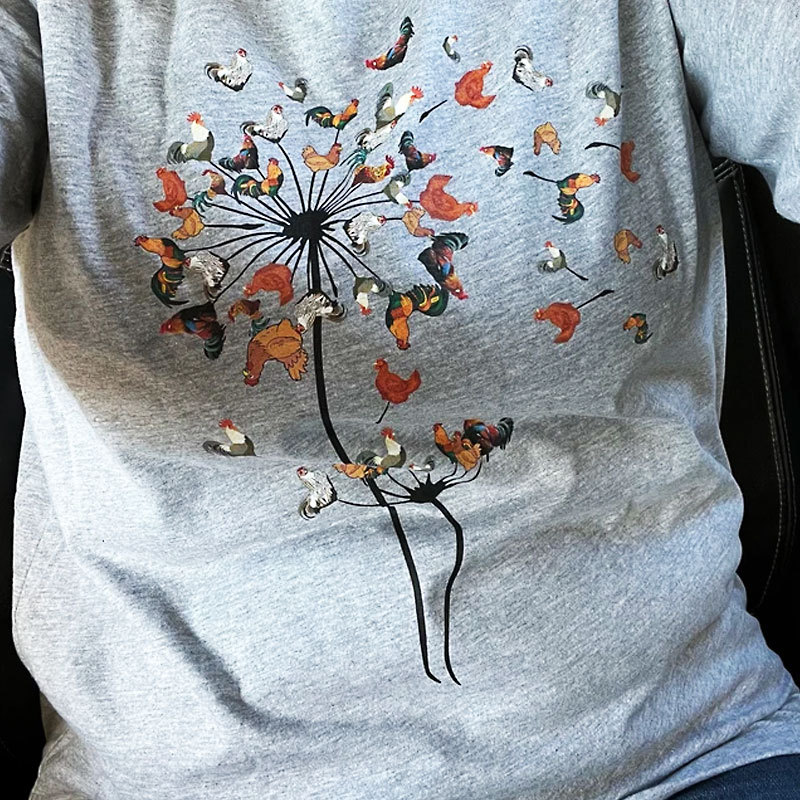 Dandelion Chicken Flower Shirt, Funny Chicken Shirt, Farmer Shirt