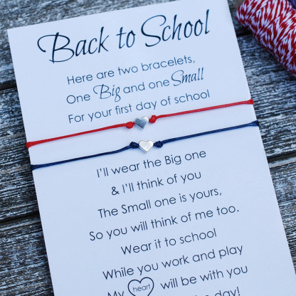 Back to School Bracelet, Mommy and Me Bracelets Anxiety Separation Bracelet