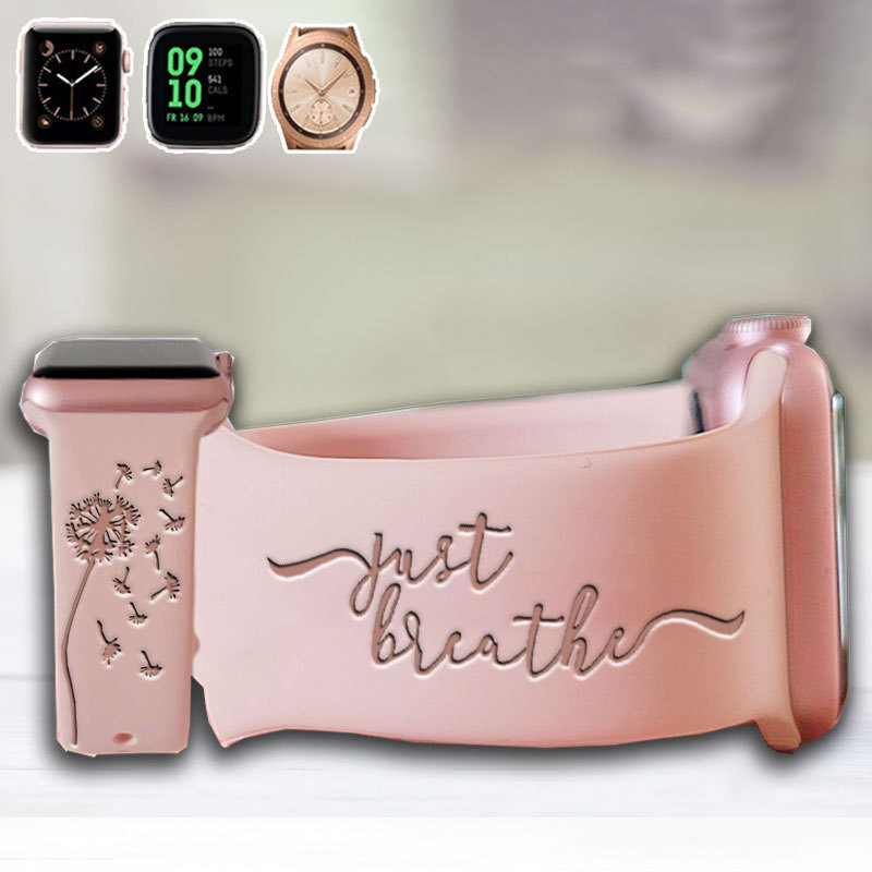JUST BREATHE Engraved Watch Band for Apple, Fitbit, Samsung