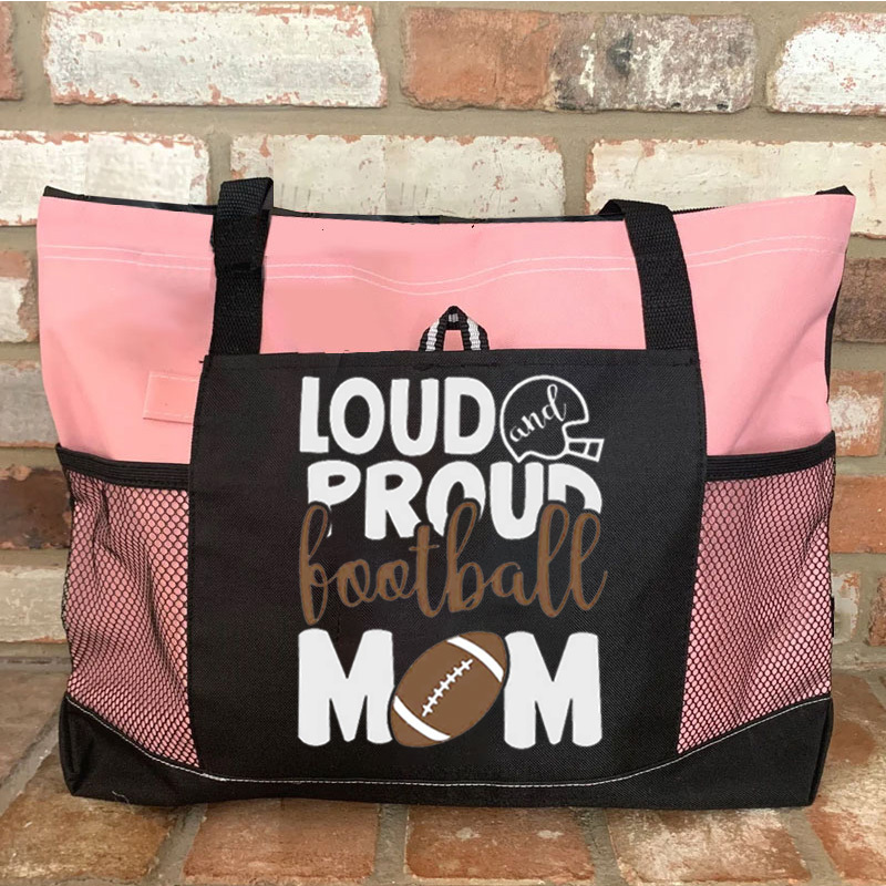 Loud and Proud Football Mom Tote Bag