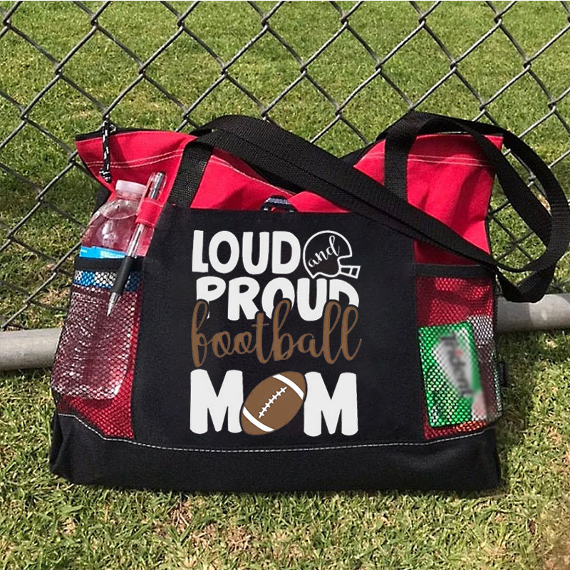 Loud and Proud Football Mom Tote Bag