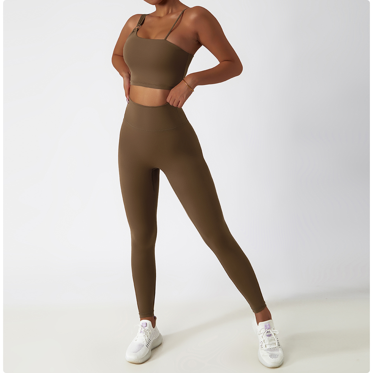 Allecco™ Buckled Camisole Seamless Suit-Tan