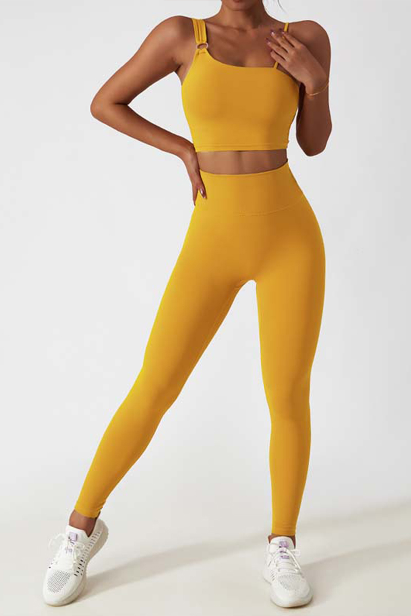 Allecco™ Buckled Camisole Seamless Suit-Yellow