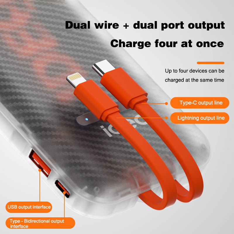 Separate Portable Charger,4w USB C Fast Charging Power Bank, 5 Output