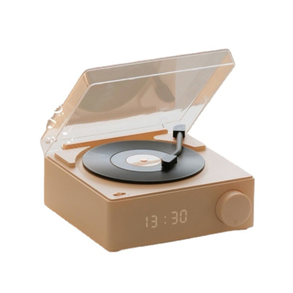 Bluetooth Speaker Alarm Clock Wireless Small Audio Subwoofer Birthday Gift Valentine's Day Gift Retro Vinyl Record Player