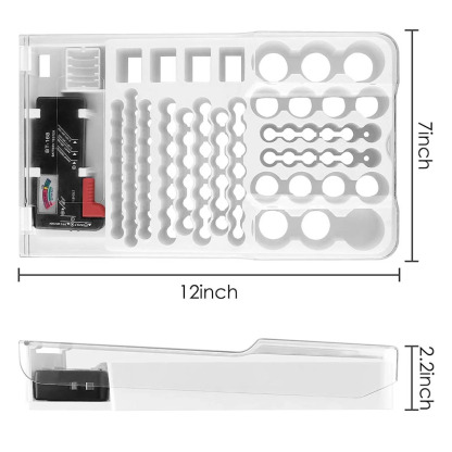 Battery Organizer and Tester with Cover, Battery Storage Organizer Case, Holds 93 Batteries with Removable Battery Tester for Garage Organization