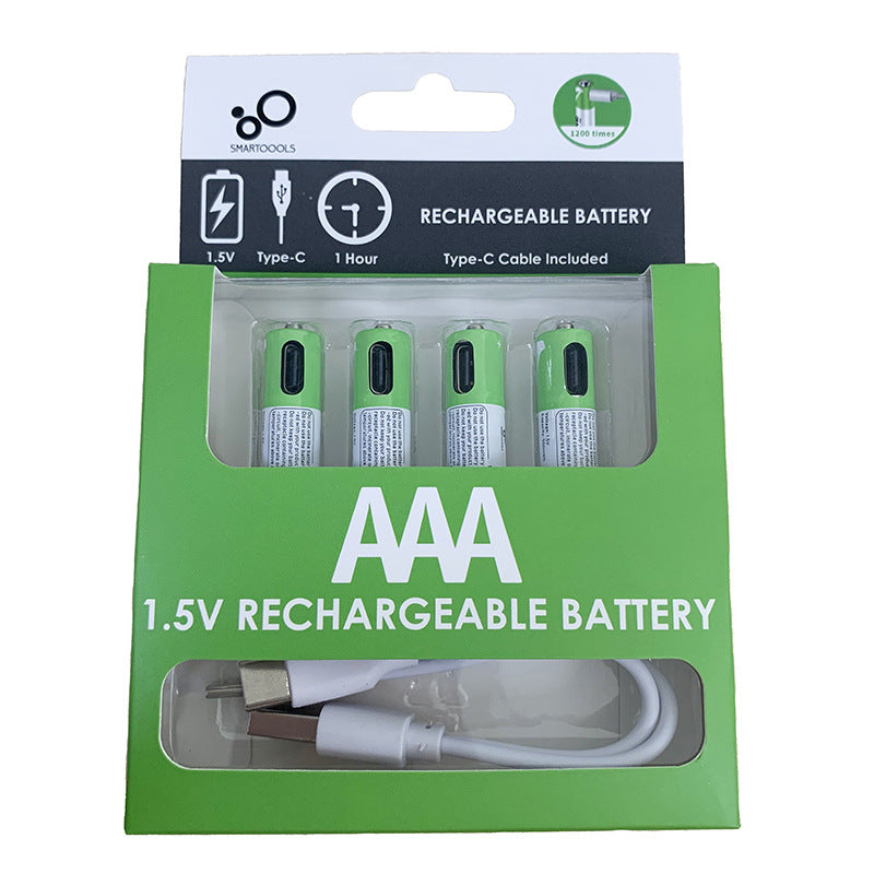 Rechargeable Lithium AAA Batteries with USB Cable 750 mwh Capacity