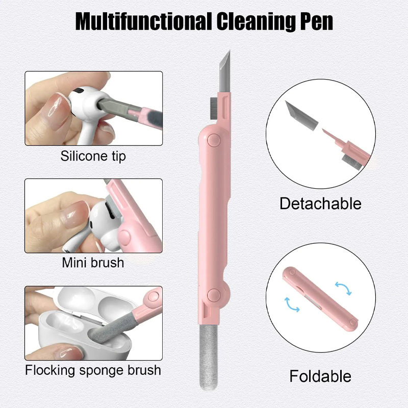 G-OUSSVE｜7 in 1 Cleaner Kit, Keyboard Cleaner Kit with Brush, 3 in 1 Cleaning Pen for Airpods Pro, Multifunctional Cleaning Kit for Earphone, Keyboard, Laptop, Phone, PC Monitor-BGOODSHOP