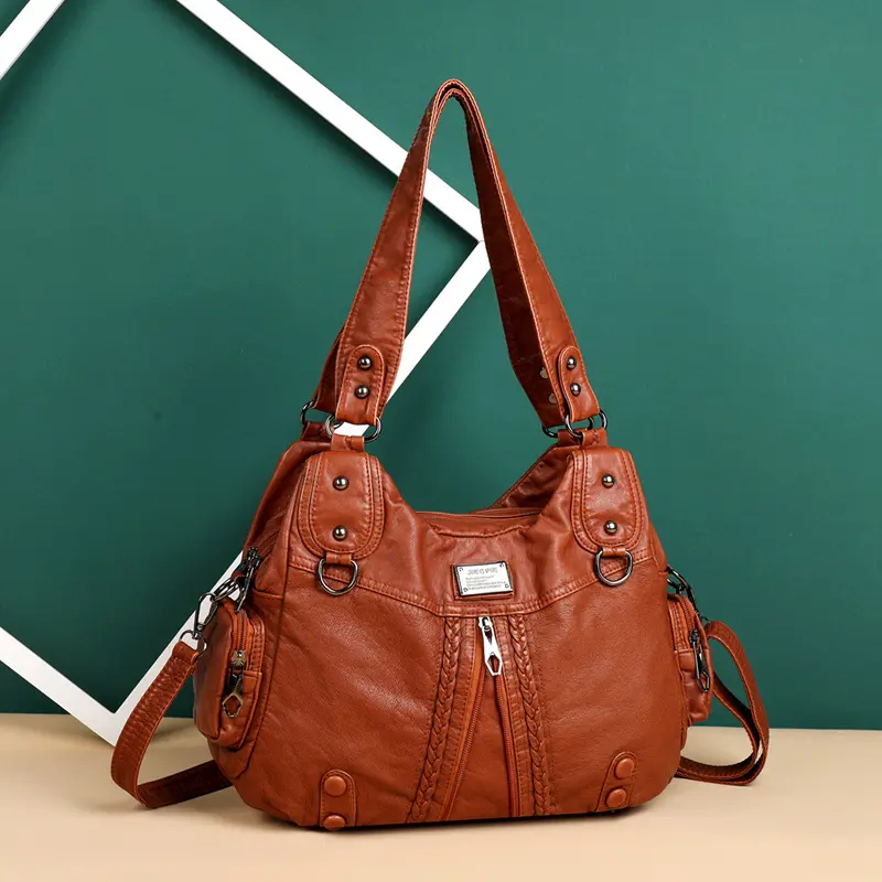 Нова мека кожена чанта за рамо с голям капацитет 2022 г