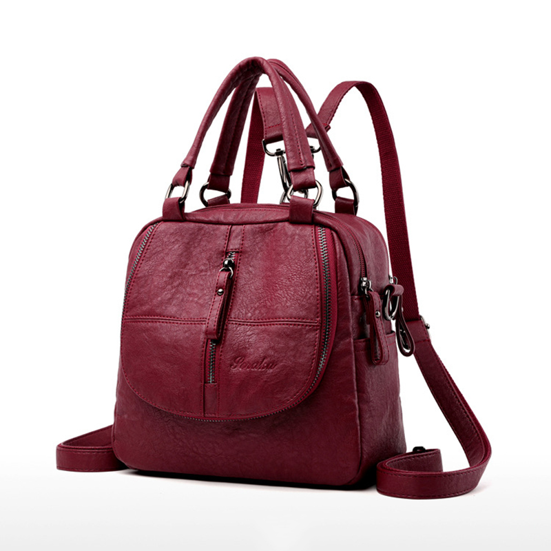 Стилна обикновена чанта за рамо от мека телешка кожа