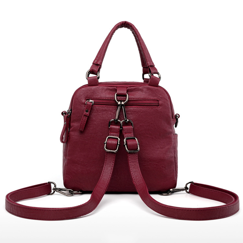 Стилна обикновена чанта за рамо от мека телешка кожа