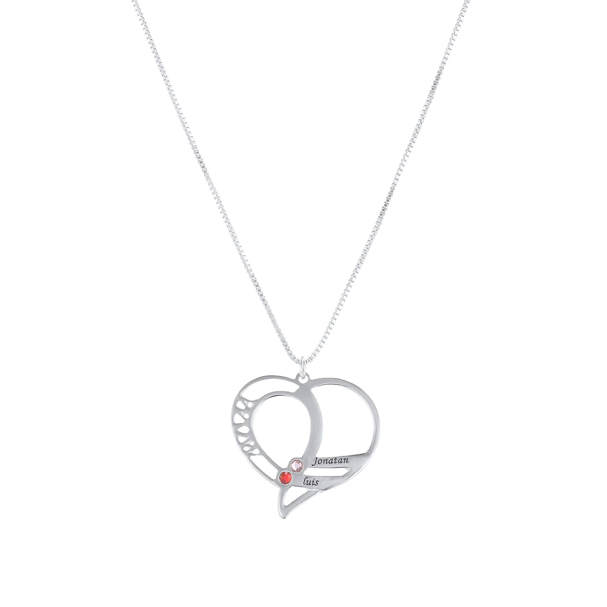 Engraved Heart Mother Birthstones 