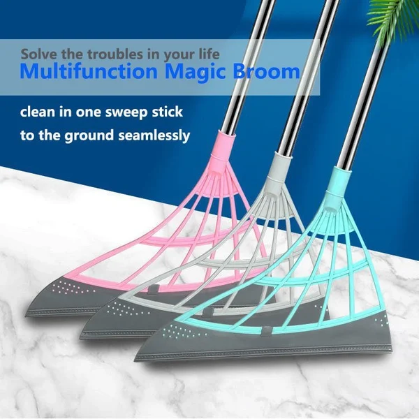 🧹Squeeze Silicone Broom Sweeping Water and Pet Hair🐶(with gift-broom holder)-🔥Summer Hot Sale