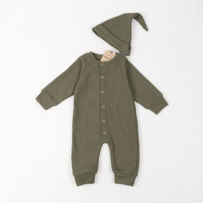 Baby Newborn Waffle Solid Suit