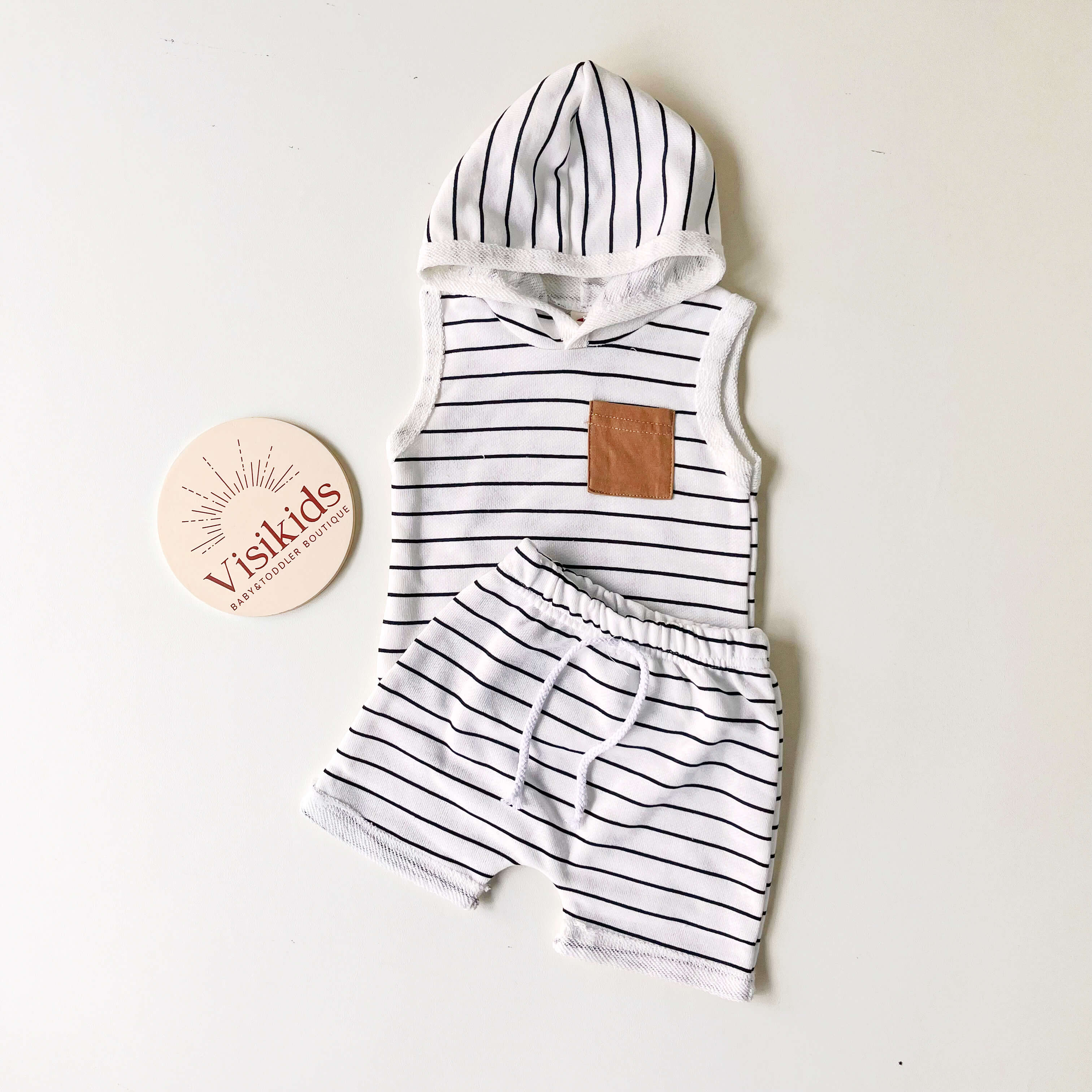 Baby Stripe Hooded Set
