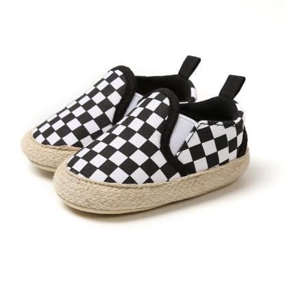 Baby Plaid Soft Sole Floor Shoes