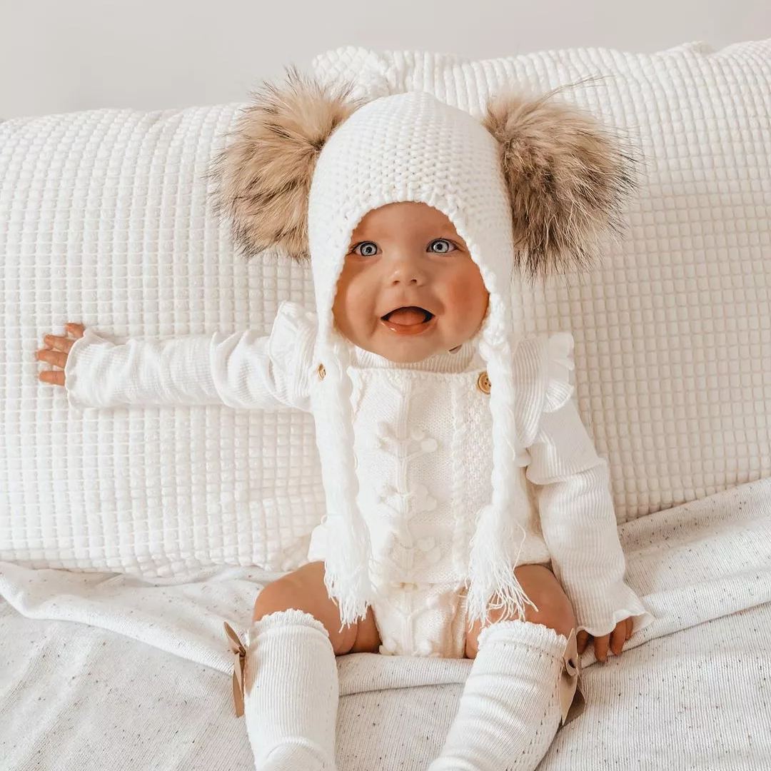 Baby Winter Knit Ball Hat