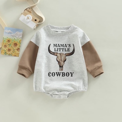 Baby Cowboy Color Block Romper