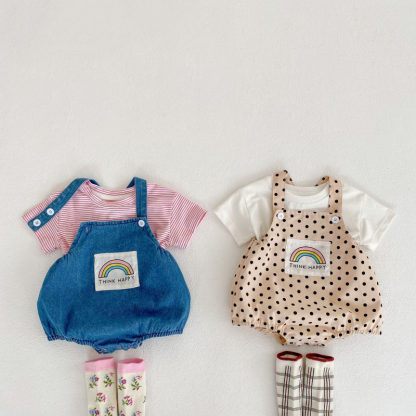 Baby Summer Rainbow Shortalls