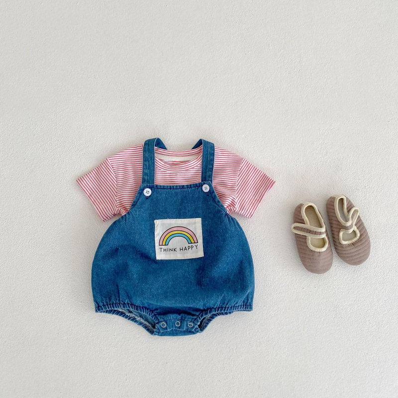 Baby Summer Rainbow Shortalls