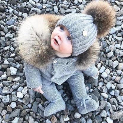 Winter Baby Collar Warm Jumpsuit