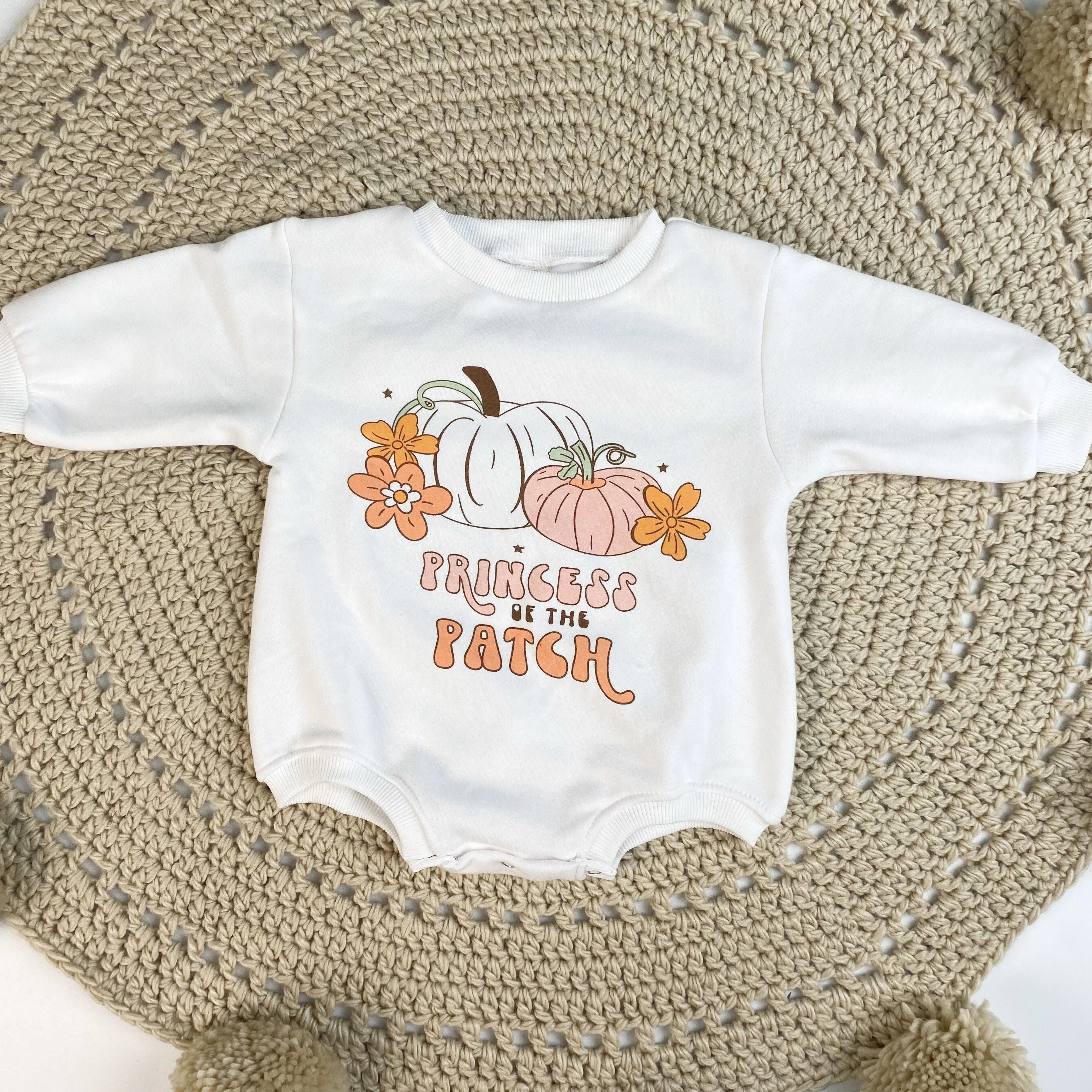 Baby Pumpkin Print Rompers