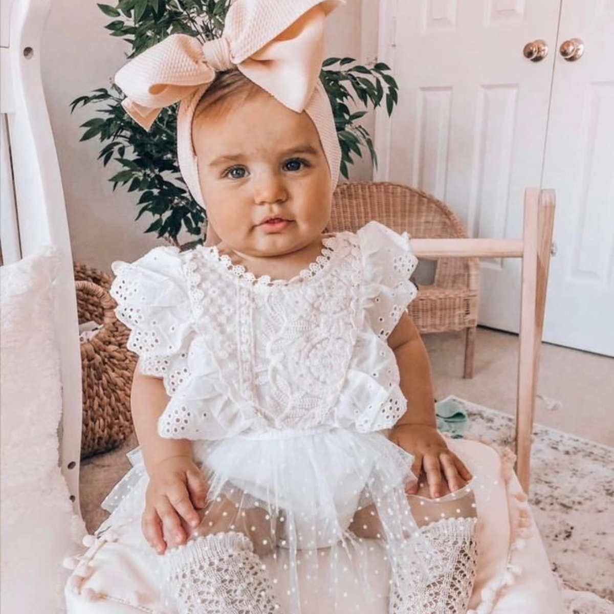 Baby girl lace romper best sale