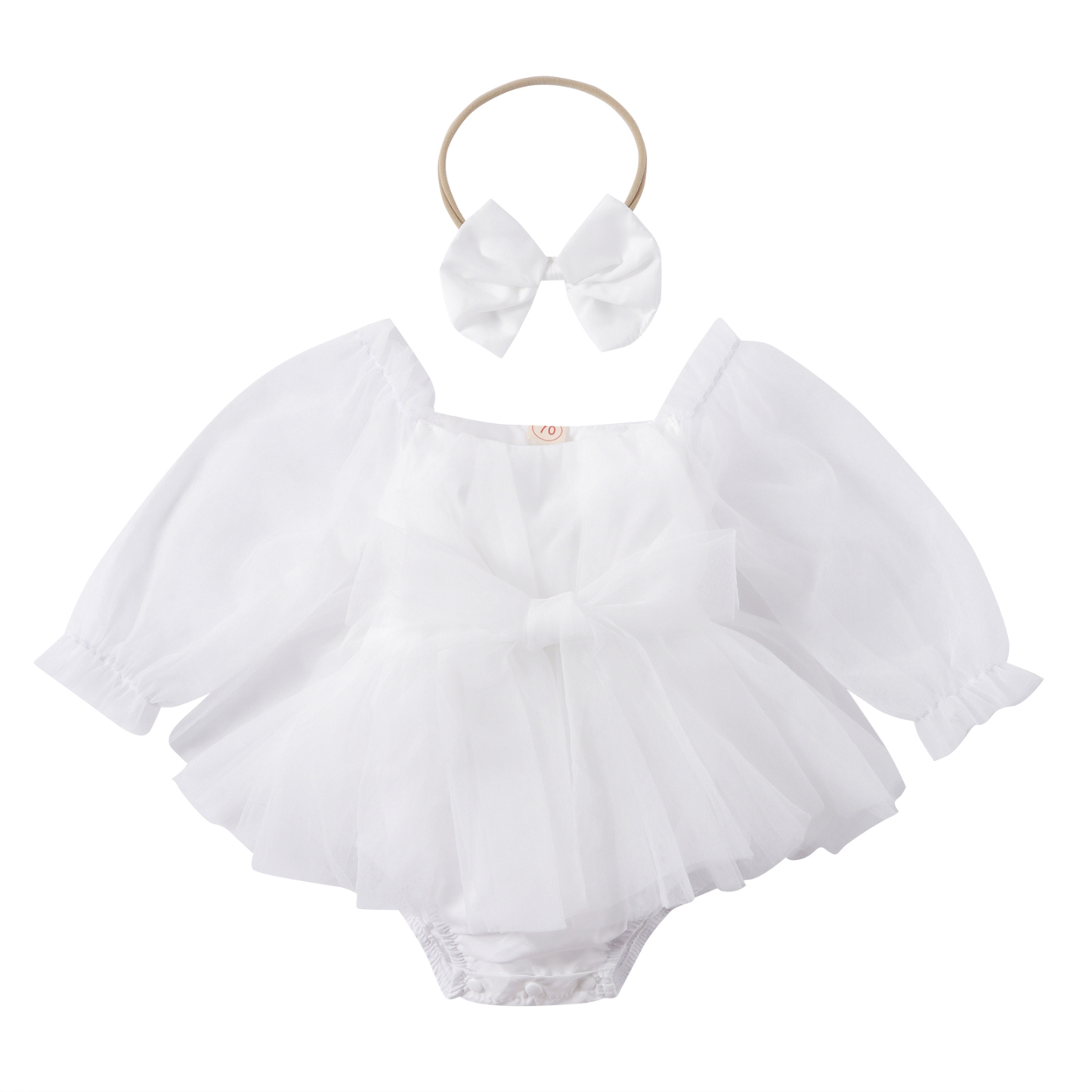 Baby Tulle Romper With Headband
